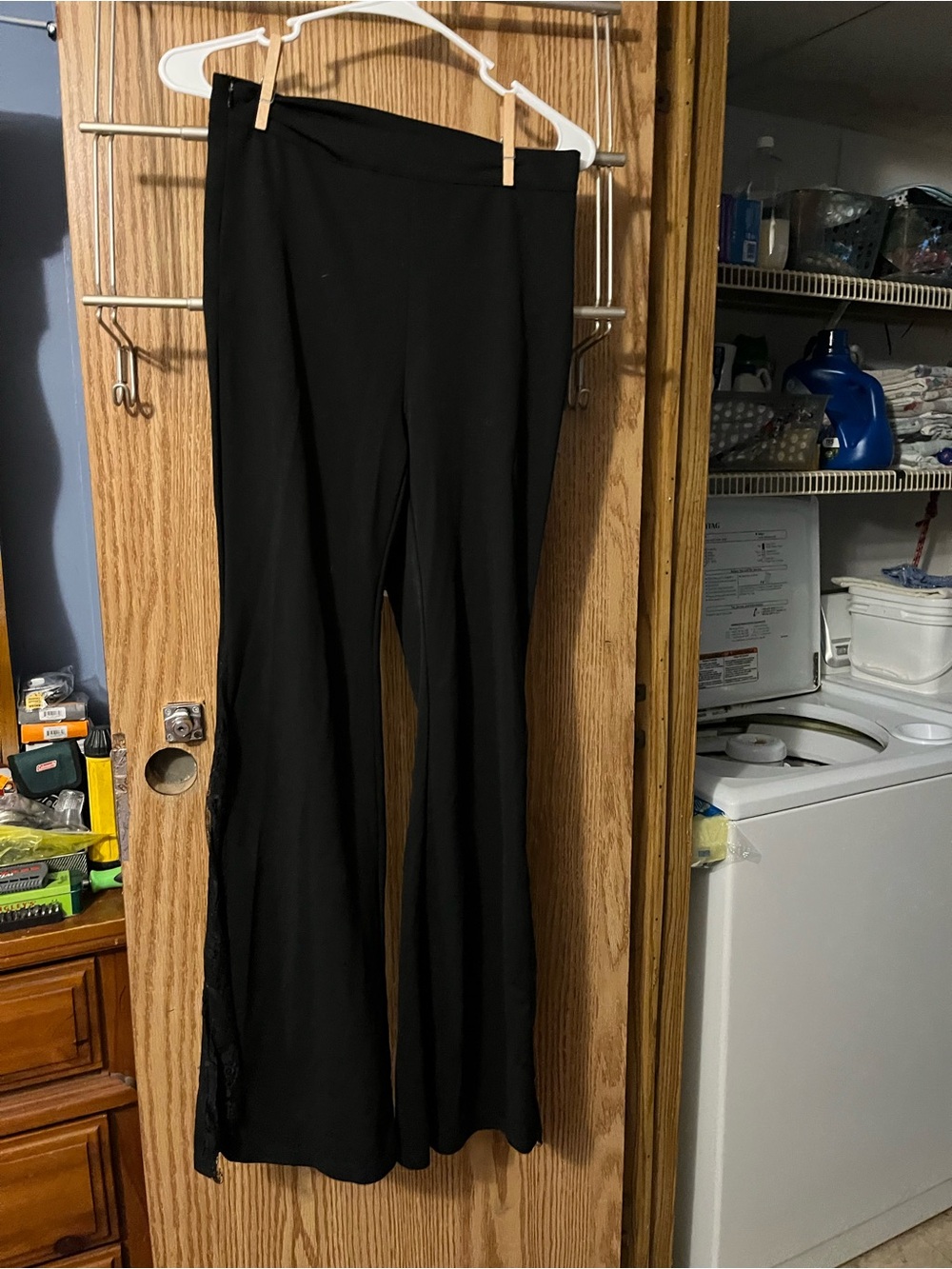SHEIN Black Boot-Cut Pull-On Pants